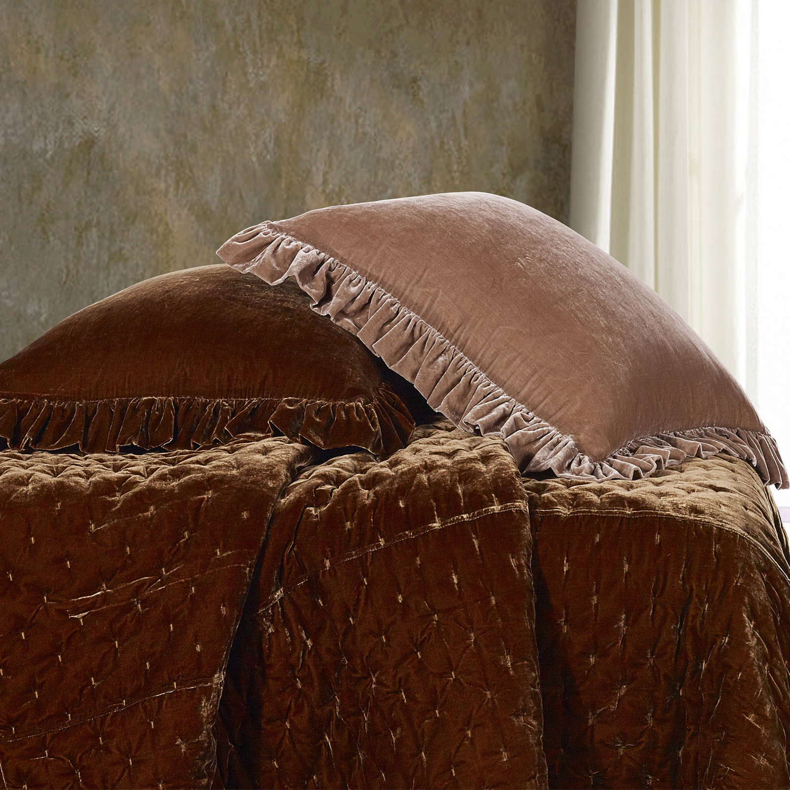 Stella Velvet Shams, Dusty Rose