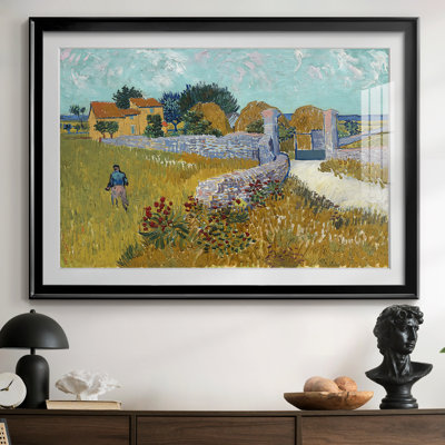 Farmhouse in Provence-Vincent van Gogh-Framed Print with Mat and glass-1888