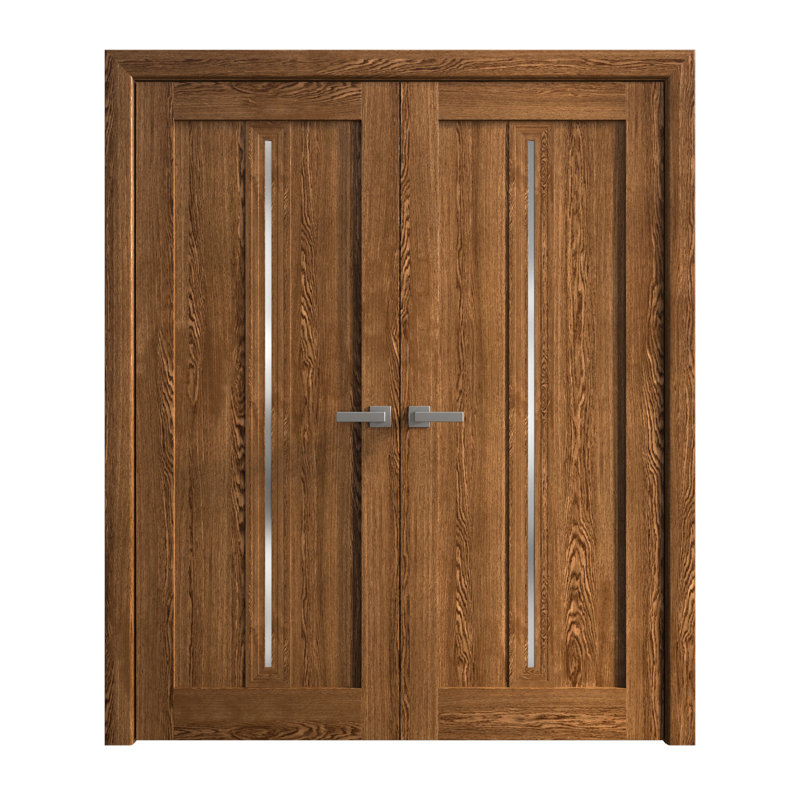Portes doubles intérieures intérieures | Ego 5014 | Cadre de panneau intérieur en bois massif | Portes modernes pour placard