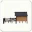 Niche pour chien en bois avec porche