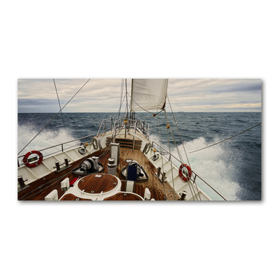 Sailboat In The Sea - Wrapped Canvas Print