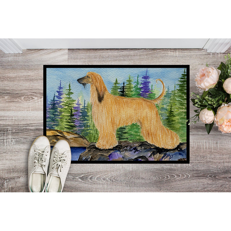 Tapis de porte d’intérieur anti-dérapant afghan hound, Rectangle 2 pi x 3 pi