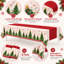 Lot de 2 nappes de Noël jetables en plastique de 54 x 108 pouces