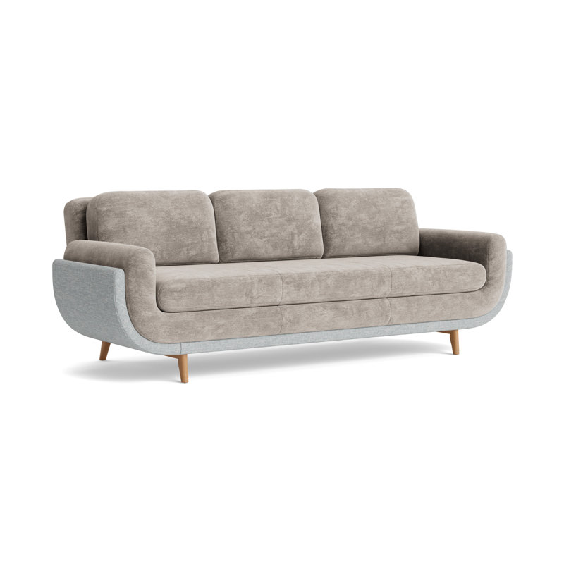 Regatta 100 Sofa, Vintage Chenille-Mink/Textured Slub Weave-Sky Blue, Natural