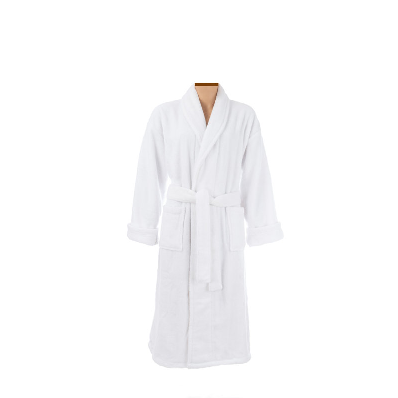 Peignoir de bain en Ratine de coton turque 100% en Ratine avec poches Farmersville, L, Blanc