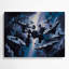 «Space Space station silhouettes», art mural en métal gris