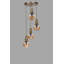 Lustre réglable élégant, finition miel et or, 11,8 po x 11,8 po x 31,5 po | Corps en métal durable, capuchon en verre | 4 x douilles E27 (40 W maximum) | pour la salle à manger et les espaces de vie, solution d'éclairage élégante-1054004432-1054004433-1054004434