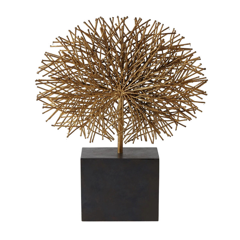 Tumble Weed Sculpture, 16.75" H x 13.25" W x 3" D, Gold