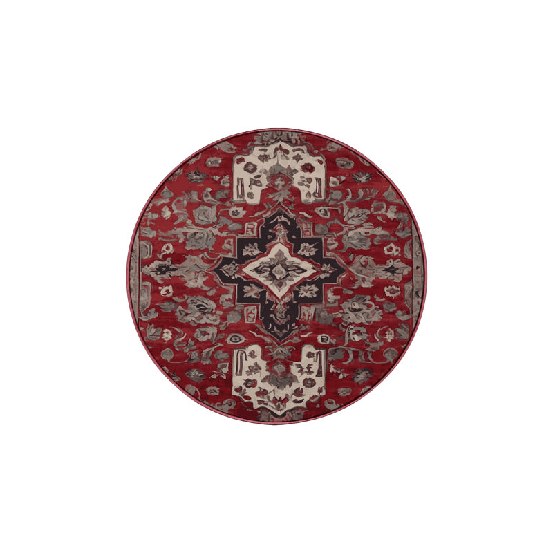Tapis rouge soyeux et moelleux, Rond 3 pi