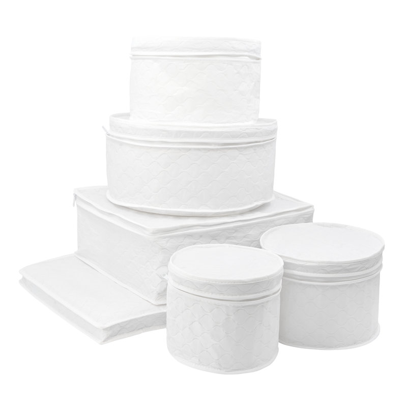 Vinyl Dinnerware Storage Set with Felt Dividers Included