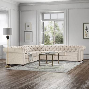 Three Posts™ Huskins 7 - Piece Velvet Sectional & Reviews