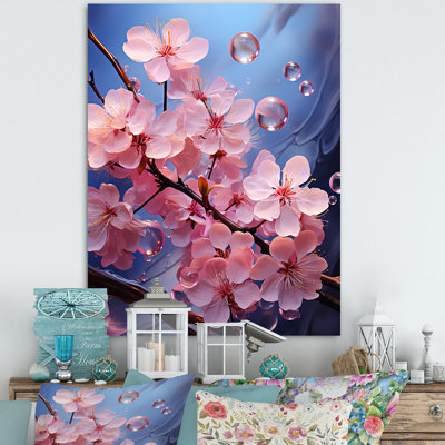 Fleur de cerisier rose, joyau de jardin IV - art mural cerisier en fleurs