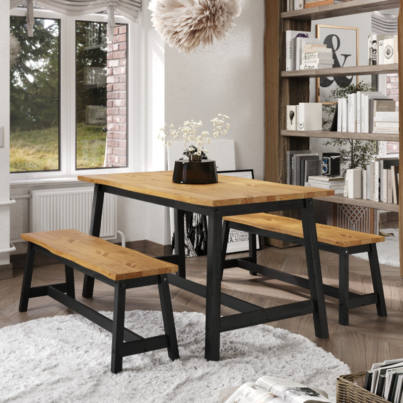 Wood Dining Table Doncella | Latitude Run®