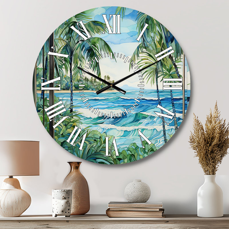 Horloge murale Tropical Beach, Médium