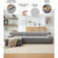 Canapé en forme de L de 108 po sans os, canapé en nuage de velours côtelé ultra doux avec méridienne orientée vers la gauche, canapés modulaires sans assemblage pour le salon-129748526