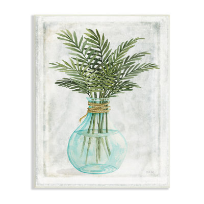 «Boho Botanical Green Plants Leaves Vase», reproduction de cadre photo sur panneau de fibres à densité moyenne