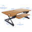  Convertisseur de bureau debout réglable en hauteur 46 po avec support pour écran double et plateau pour clavier profond beige-376649720