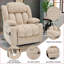 Fauteuil inclinable électrique inclinable, capacité de 350 lb, chenille avec massage et amp; Chaleur, USB / Type-C, Porte-gobelets | Beige | Métal Bois