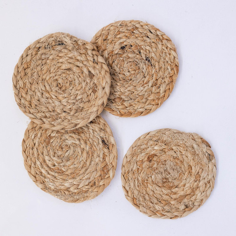 Ensemble de 4 sous-verres ronds en jute