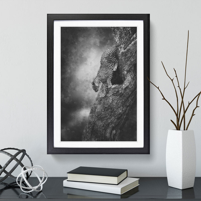 Leopard Vol.5 - Picture Frame Painting, Black Framed, 65cm H x 48cm W x 2cm D