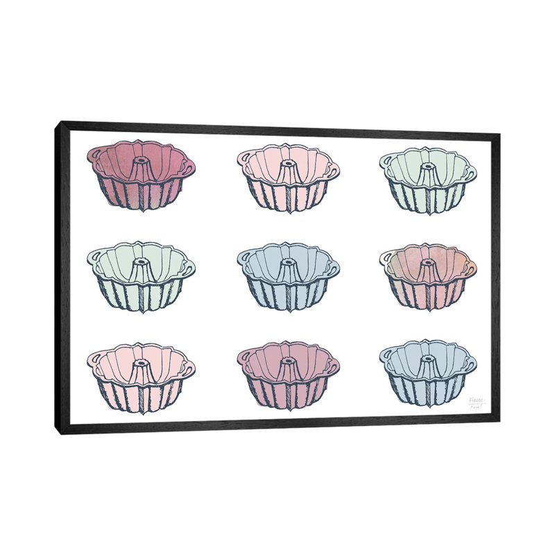 Fluted Cake Pans by Statement Goods - Gallery-Wrapped Canvas Giclée on Canvas, Black Framed, 66.04 cm H x 45.72 cm W