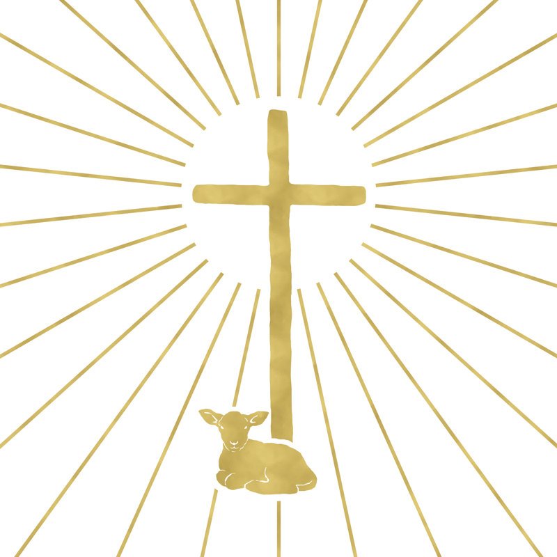 Cross Light and Lamb of God 1 Piece Wrapped Canvas Wall Art, 30cm H x 30cm W x 3.8cm D