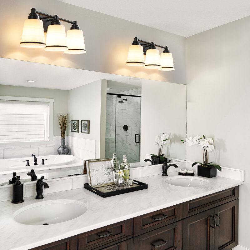 Dimmable Vanity Lighting for Bathroom  (Available in Four Sizes), Matte Black, White, 3