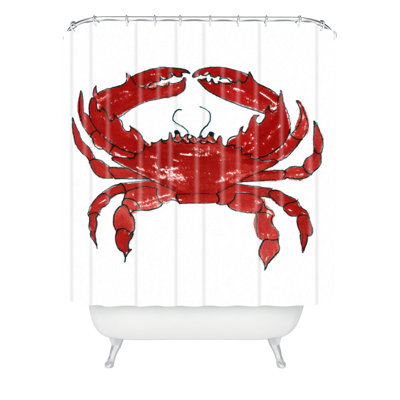 Red Crab by Laura Trevey Single Shower Curtain