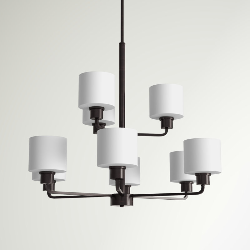 Lustre à neuf lumières Canfield de Génération Lighting , Sienne brûlée, Non