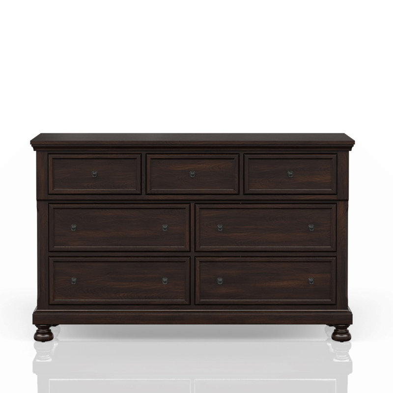Commode 7 tiroirs pour chambre double 7 tiroirs, Brun