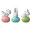 Ensemble de 3 décorations de table pour lapin de Pâques en H 4,5 po