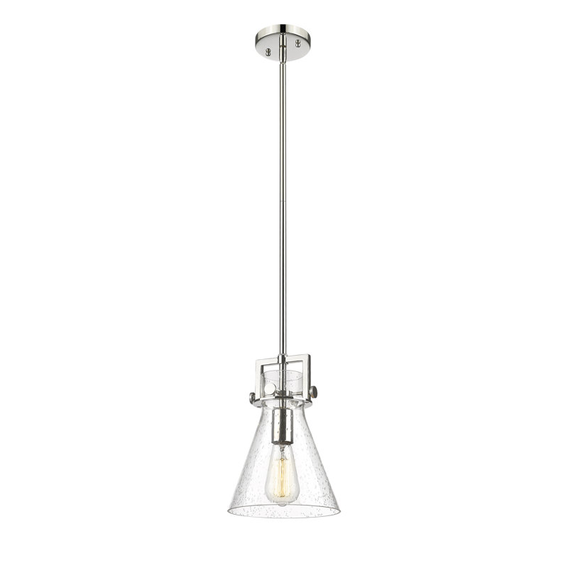 Luminaire suspendu avec tige 30 po Coterie, Bullé, Nickel poli, H 11,38 po x l 8 po x P 8 po