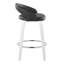 Tabouret de comptoir à hauteur fixe avec pivot en bois et similicuir élégant avec repose-pieds rond en métal - ensemble de 2-125535728-125535732