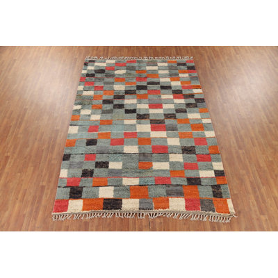 Checkered Moroccan Handmade Area Rug 8x11