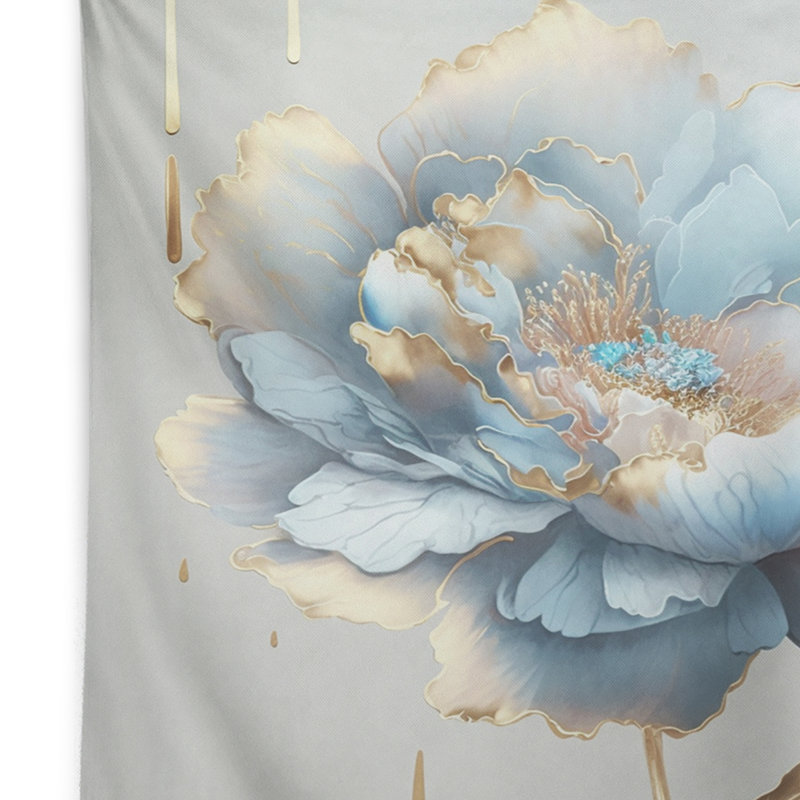 Tapisserie en polyester chic fleur bleue II, H 50 po x l 60 po