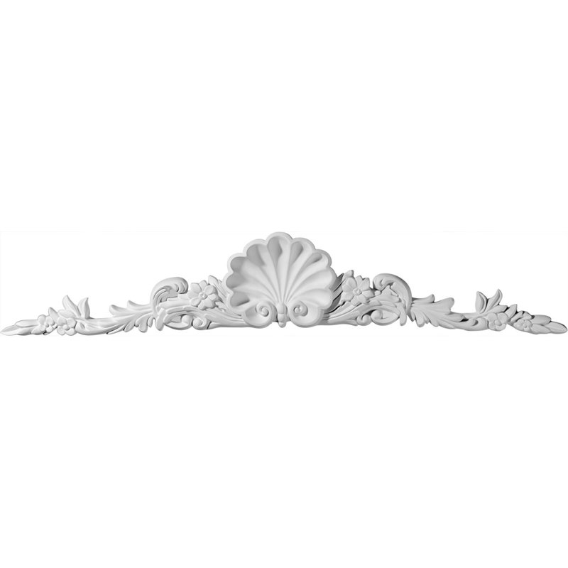 White Polyurethane Shell Center with Scrolls Onlay Moulding