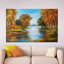 «Autumn River Landscape», impression sur toile nature élégante, 1P