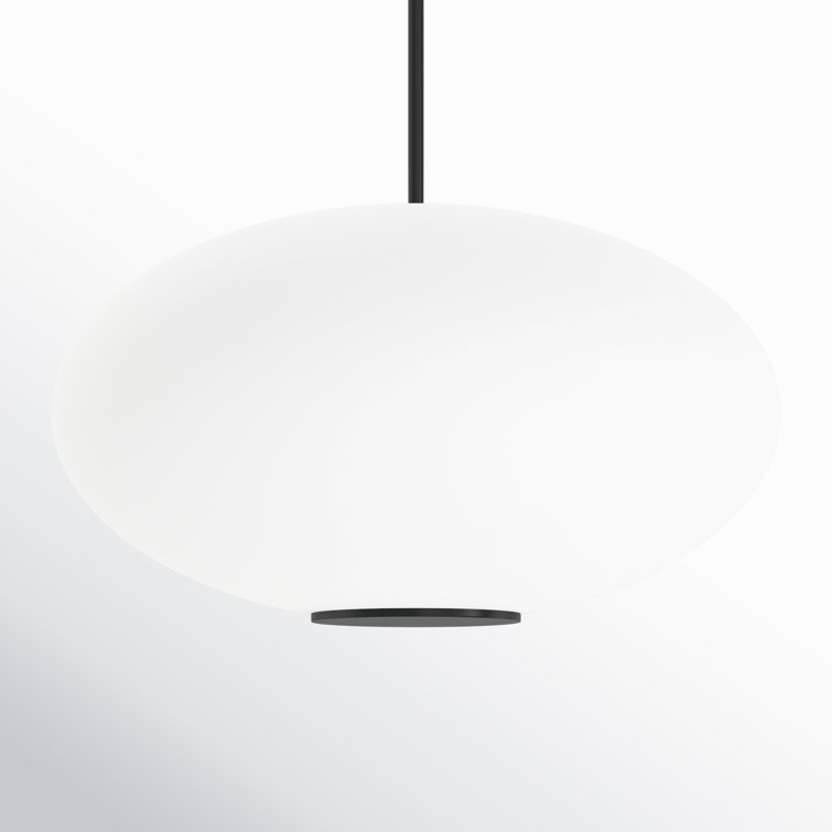Illusion Dimmable LED Pendant With Oval Shaped Glass Shade, Adjustable Color Temperature