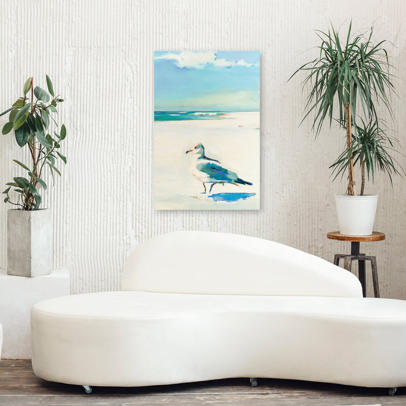 Sur la montre - animaux côtiers, plages, oiseaux, art, H 36 po x l 24 po