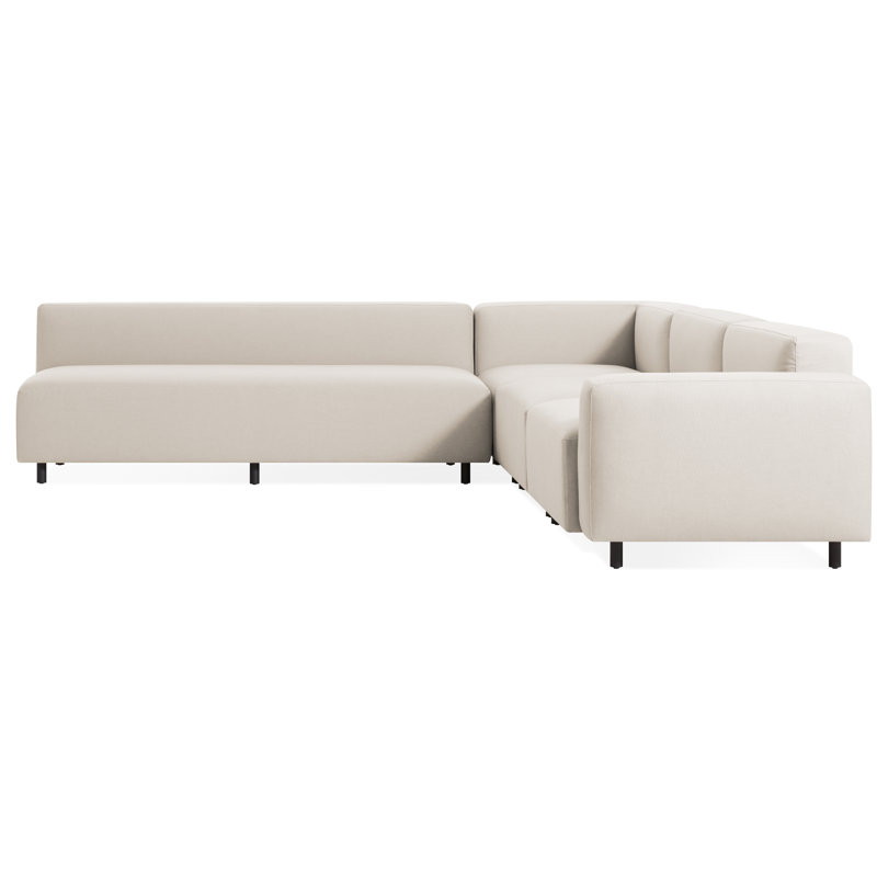 9 Yard Outdoor 5 - Seat Patio Sectional, Sunbrella Dune, Right Hand Facing