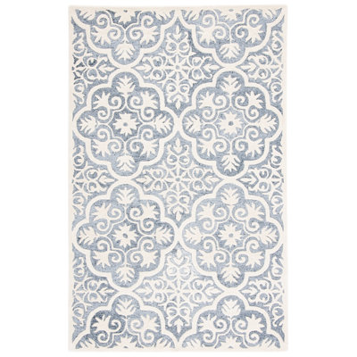 Metro Hand Tufted Wool And Cotton With Latex Damask Rug