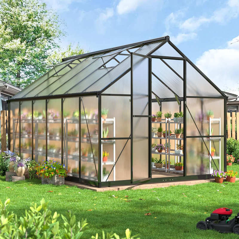 Greenhouse for Outdoors, Polycarbonate Greenhouse, 8x12 FT