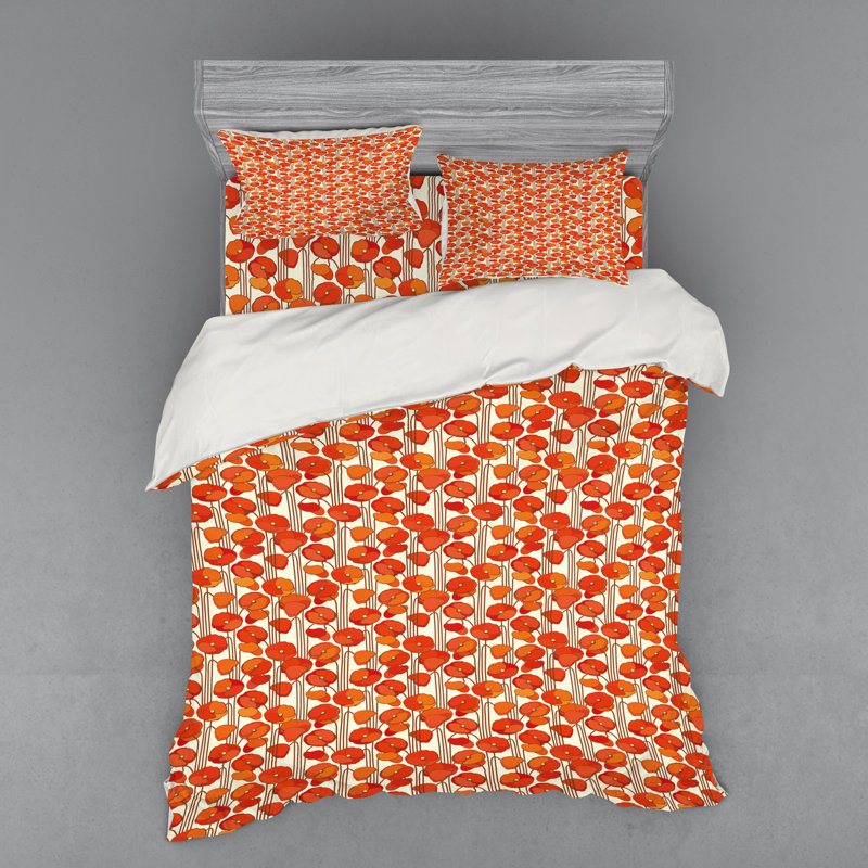Floral Farmhouse / Country Floral Duvet Cover, Queen Duvet Cover + 3 Additional Pieces