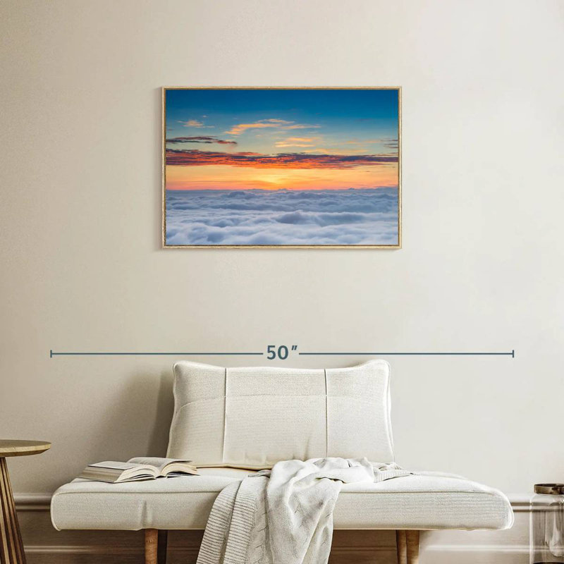 Sunscape Cloudscape, Cadre flottant en bois naturel, 31 po x 21 po