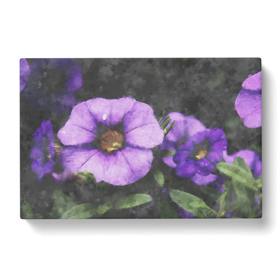 Purple Flowers - Wrapped Canvas Painting