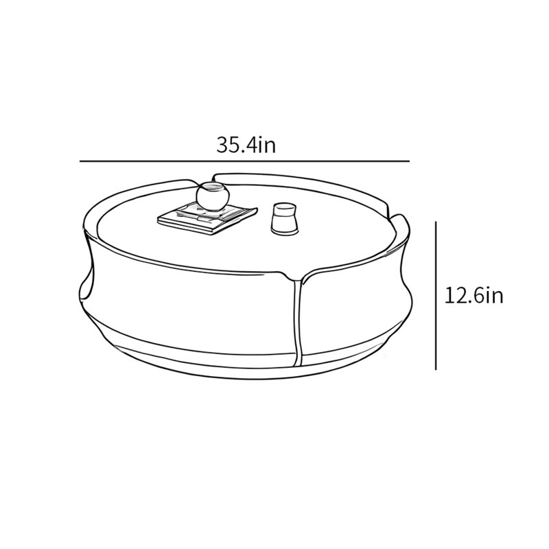 Table basse moderne simple en faux marbre, H 12,6 po x L 35,4 po x l 35,4 po