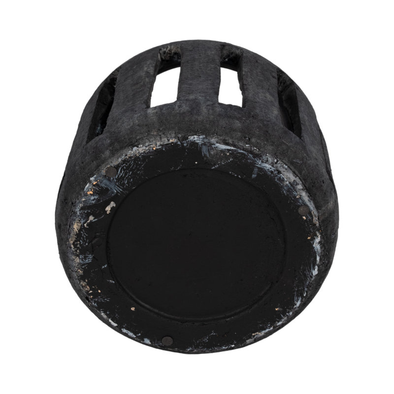 10" Round Lantern Hurricane With Open Slats, Black