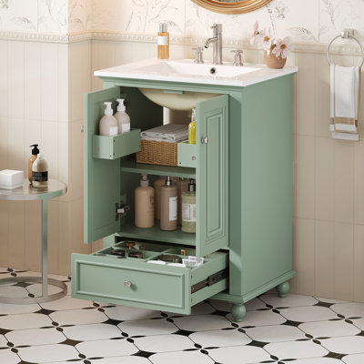 Meuble-lavabo 24 po avec lavabo en céramique