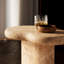 Table d'appoint en faux travertin Elowen