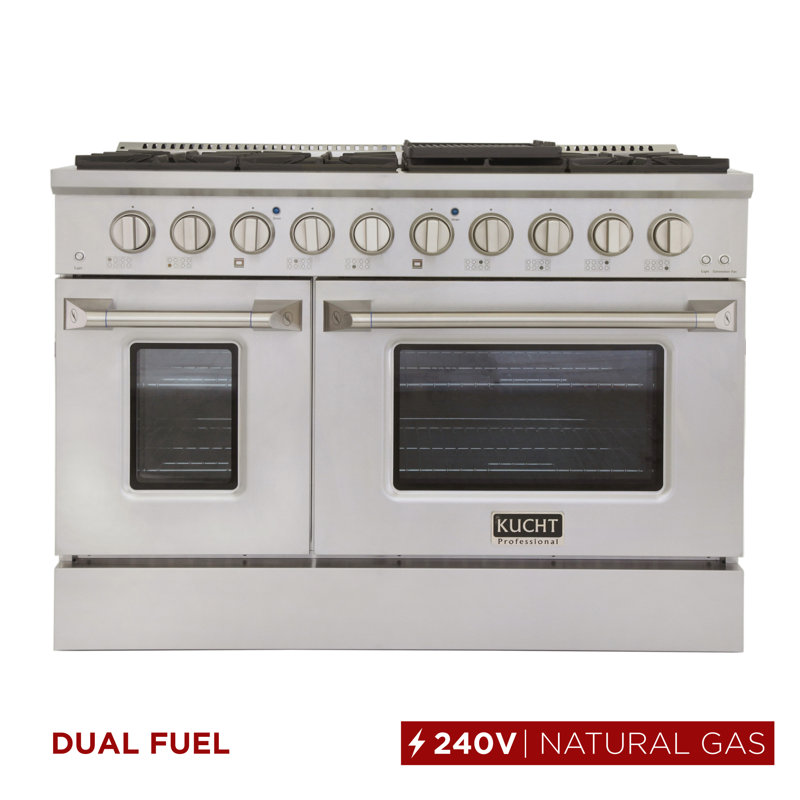 Kucht 48'' W Dual Fuel Range, Stainless Steel, Natural Gas